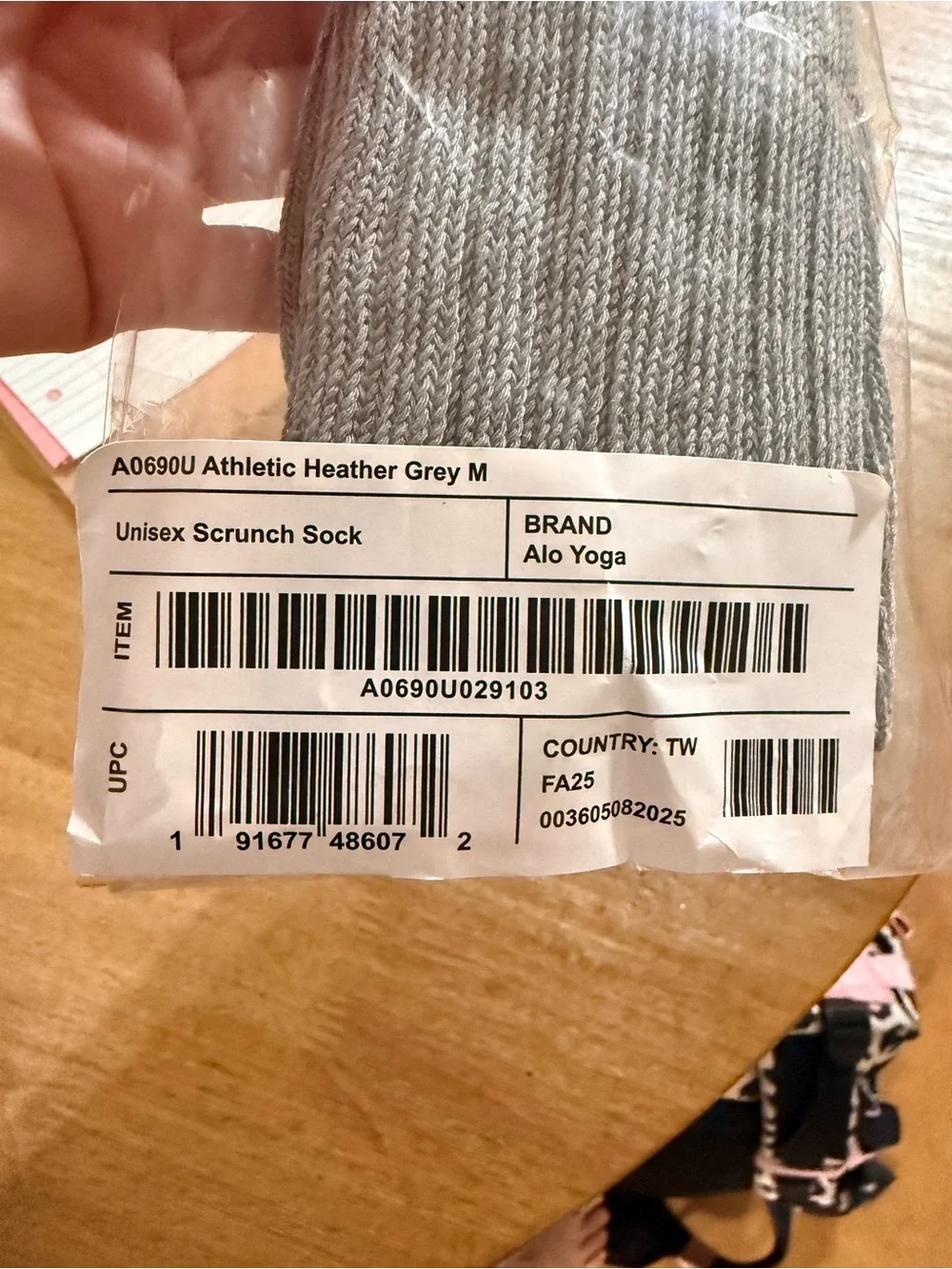 ALO Yoga Athletic Heather Grey Unisex Scrunch Socks